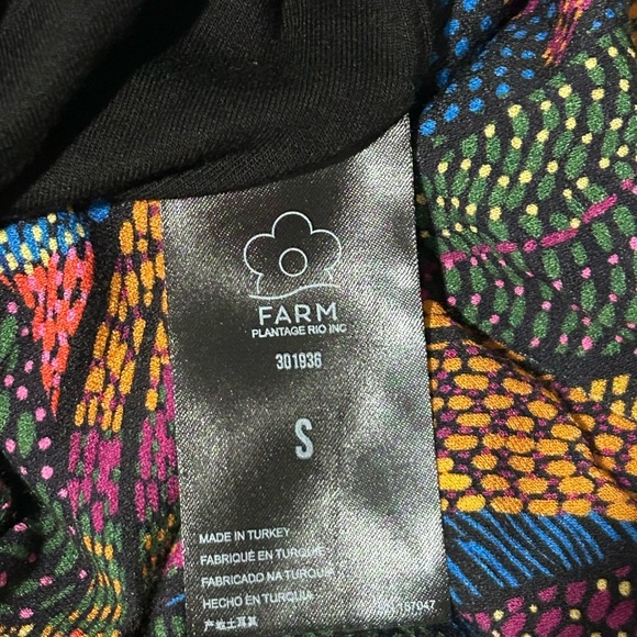 Farm Rio Dotted Macaws Lenzing Ecovero Viscose Tropical Dress, Dotted Macaws S - Picture 9 of 10